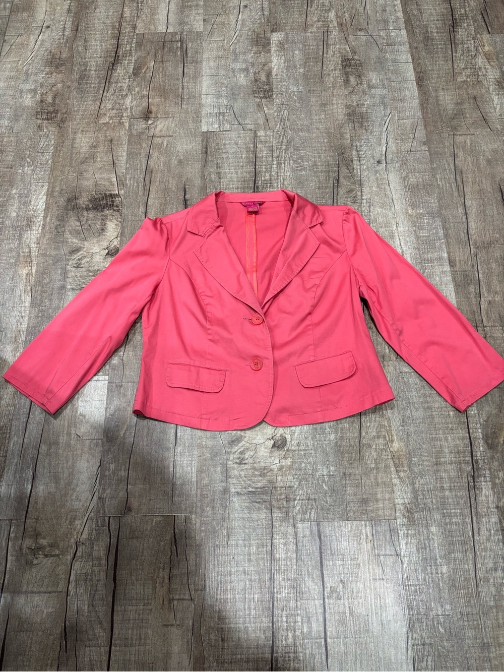 Sunny Leigh Ladies Coral Cropped Blazer Stretch Y2K Retro Size 12